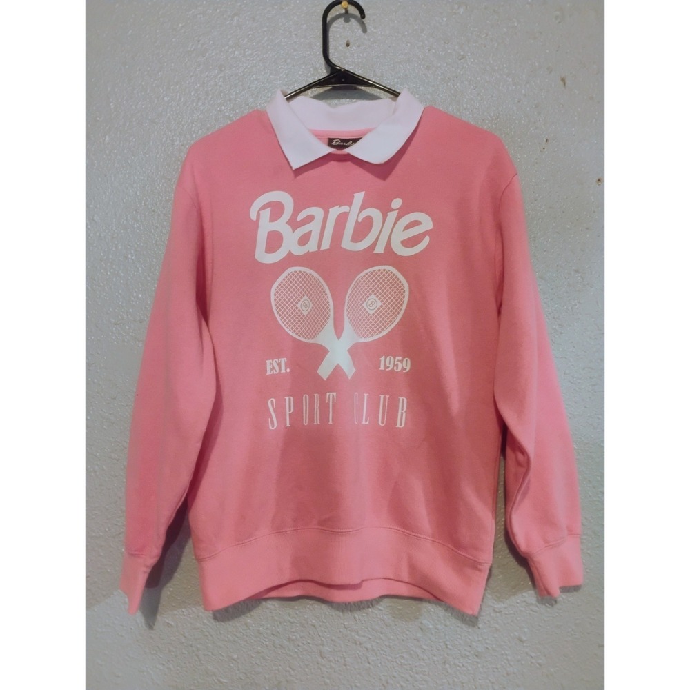 Pink Barbie Sport Club Pullover Collared Sweater Size Men's Small